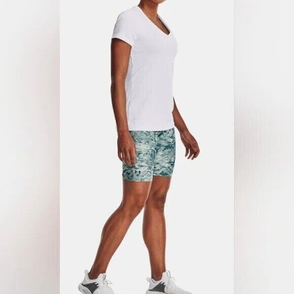 Under Armour HeatGear High Rise Blue Compression Bike Shorts - Picture 9 of 9